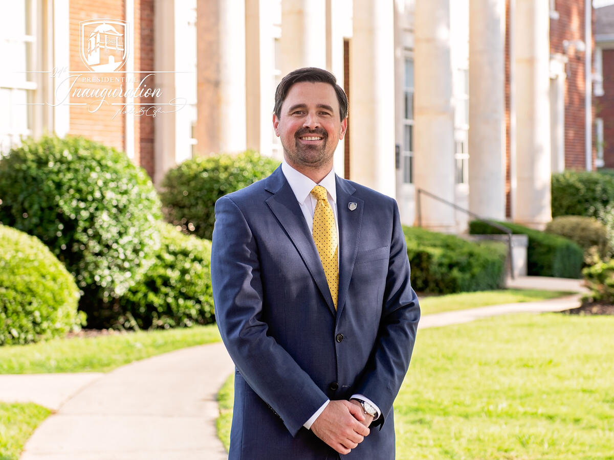 President, Dr. Nathan Copeland - on front campus