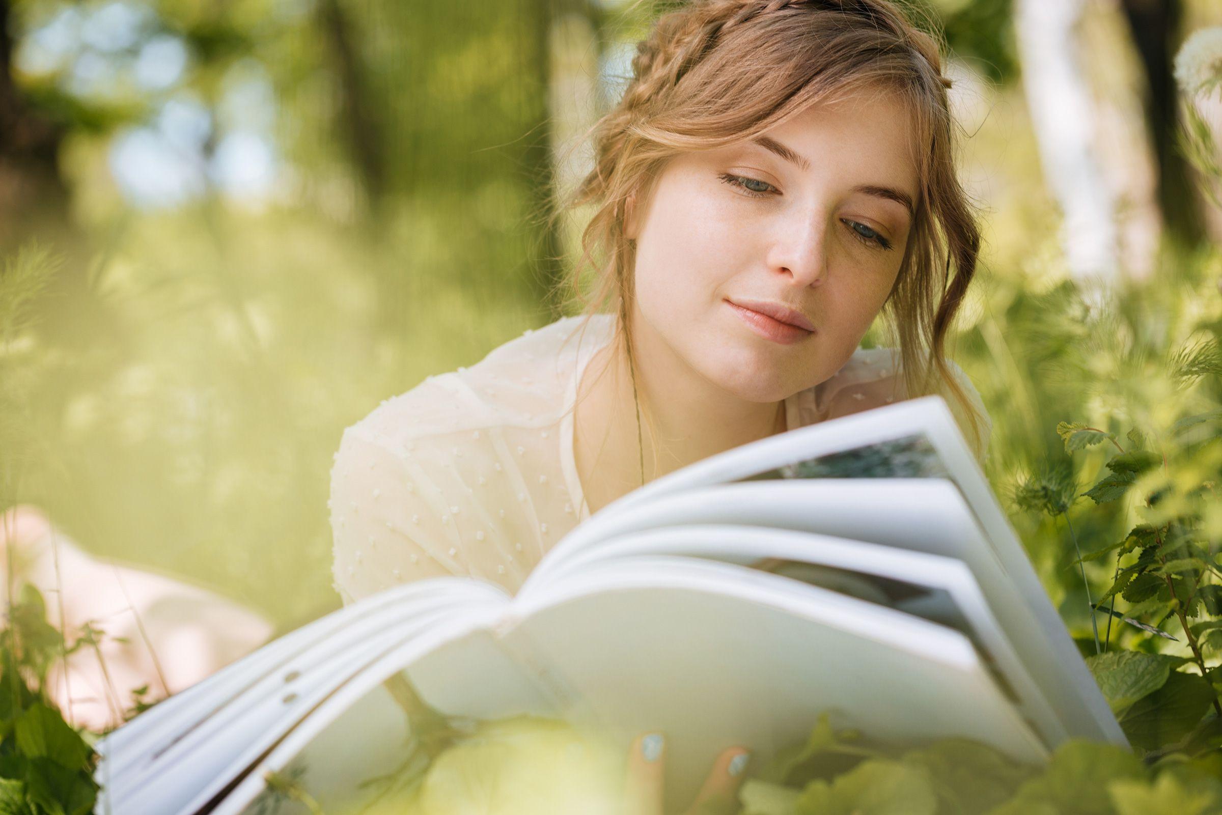 Woman reading a book